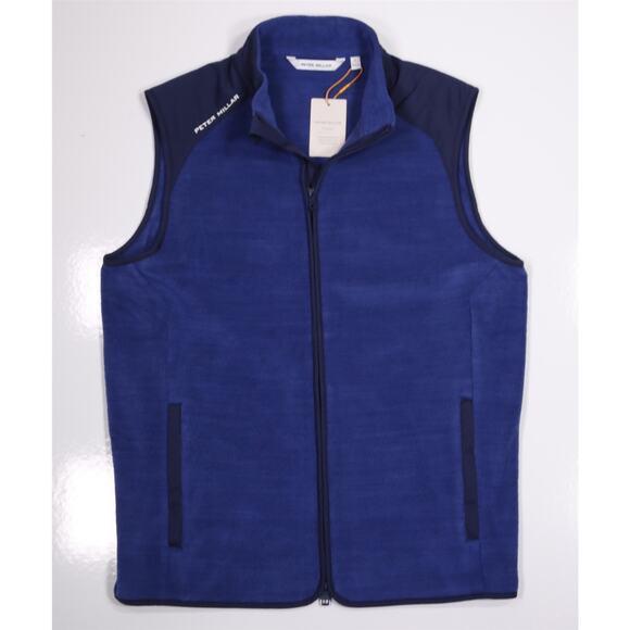 Peter Millar Men's Blue Fade Fleece Zip Front Vest Jacket Small New - Picture 1 of 9